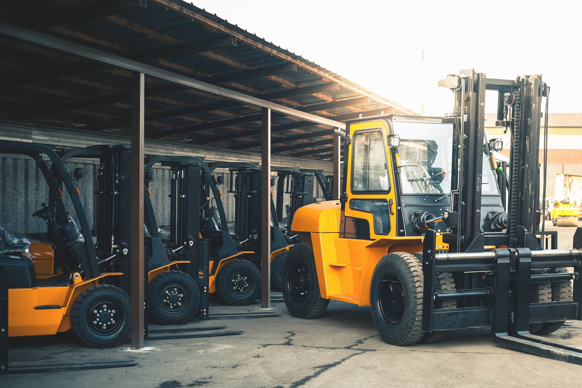 yellow forklift checks